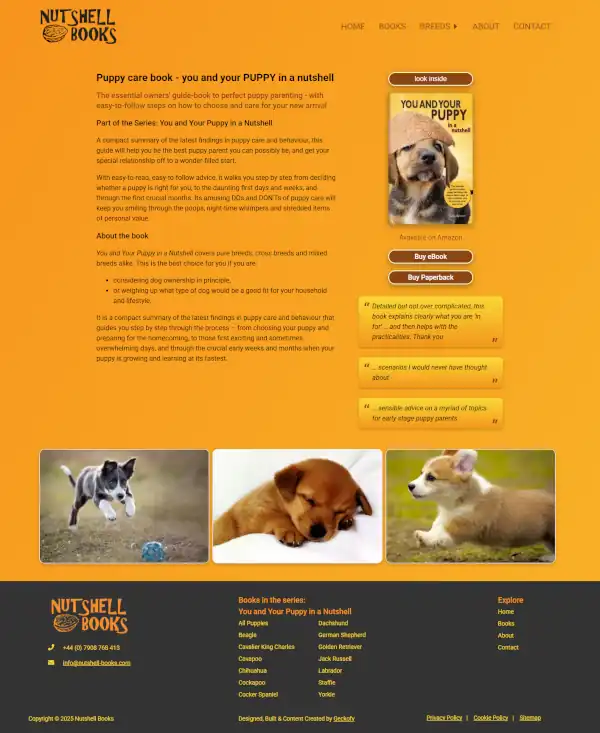 Screenshot of Nutshell Books website - Individual book