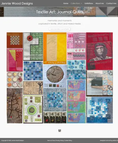 Screenshot from Jennie Wood's website - Journal Quilts