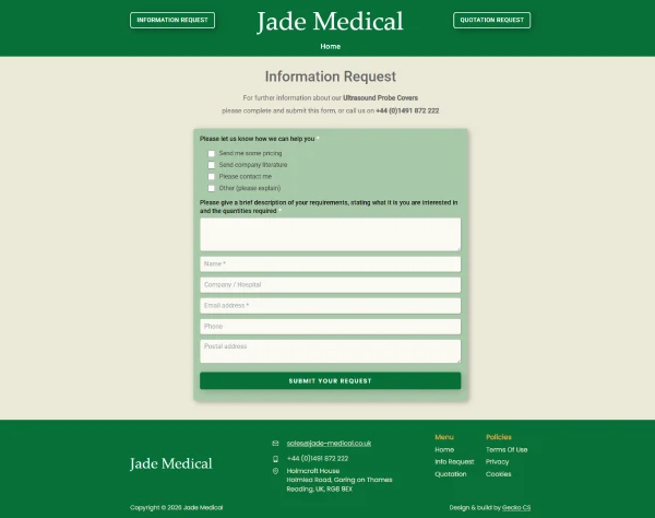Jade Medical info page